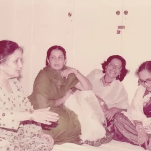 Ada at an informal literary gathering "Silsila" at her residence. With Zahida Lutfullah, Amna Mushfiq and Salma Zaman. (Karachi, mid 1980's) Ada at an informal literary gathering "Silsila" at her residence. With Zahida Lutfullah, Amna Mushfiq and Salma Zaman. (Karachi, mid 1980's)