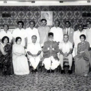 Sitting L to R : Kishwar Naheed, Ada Jafarey, Qudratullah Shahab, Hakim Yusuf Hussain, Shafiq-ur-Rahman, unknown
Standing R to L: Syed Zameer Jafri, Mumtaz Mufti, unknown, Col. Muhammad Khan, unknown, Professor Karam Haydri, unknown, unknown Sitting L to R : Kishwar Naheed, Ada Jafarey, Qudratullah Shahab, Hakim Yusuf Hussain, Shafiq-ur-Rahman, unknown Standing R to L: Syed Zameer Jafri, Mumtaz Mufti, unknown, Col. Muhammad Khan, unknown, Professor Karam Haydri, unknown, unknown